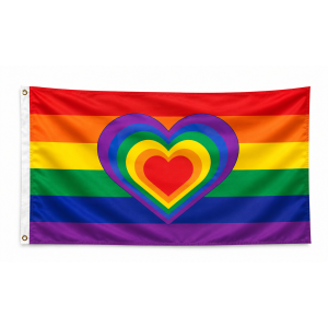 Drapeau Rainbow HEART 90 x 150cm