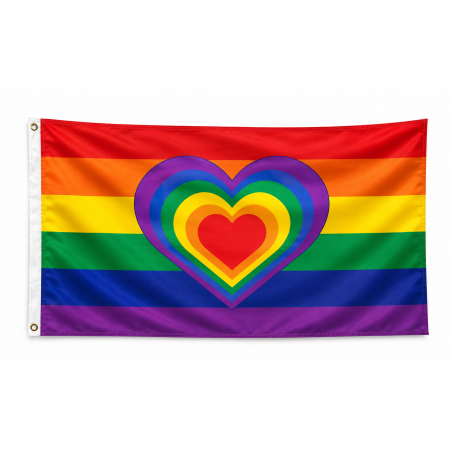 Drapeau Rainbow HEART 90 x 150cm