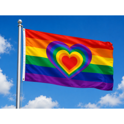 Drapeau Rainbow HEART 90 x 150cm
