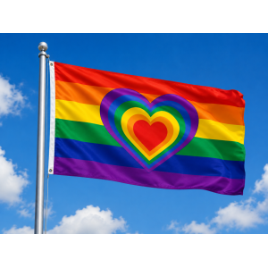 Drapeau Rainbow HEART 90 x 150cm