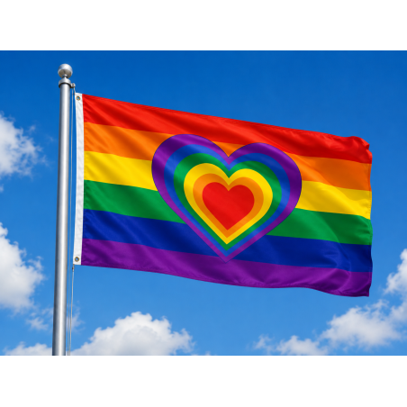 Drapeau Rainbow HEART 90 x 150cm
