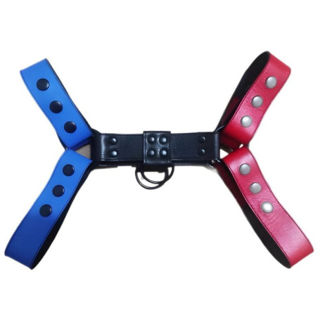 Harnais BULLY JUMP Rouge-Bleu de KinkHarness
