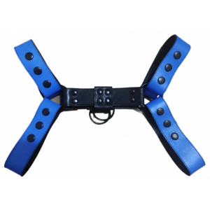 Harnais BULLY JUMP Bleu-Noir de KinkHarness