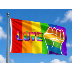 Drapeau Rainbow LOVE 90 x 150cm