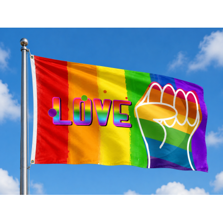 Drapeau Rainbow LOVE 90 x 150cm