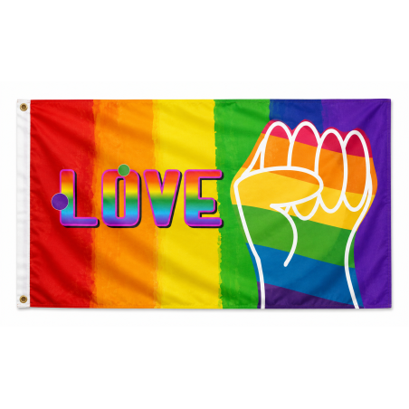 Drapeau Rainbow LOVE 90 x 150cm