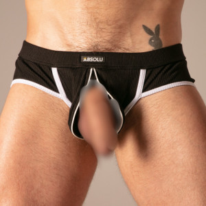 Slip RIB ZIP Noir de Absolu Male