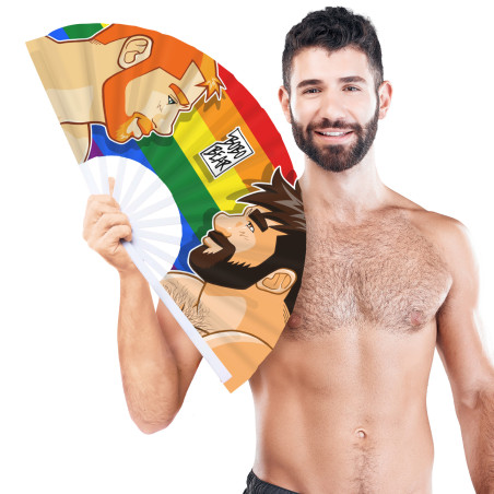 Éventail Géant PRIDE ADAM & YVES 64cm de Bobo Bear