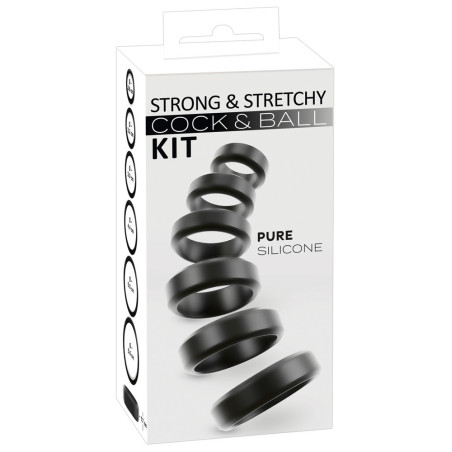 Lot de 6 Cockrings Noirs de You2Toys - Diamètres 26 à 56 mm
