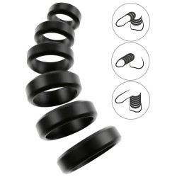 Lot de 6 Cockrings Noirs de You2Toys - Diamètres 26 à 56 mm