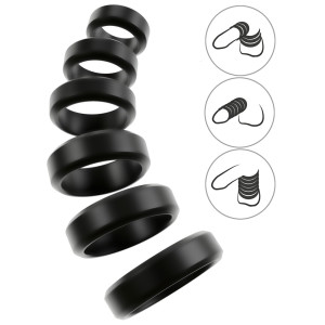 Lot de 6 Cockrings Noirs de You2Toys - Diamètres 26 à 56 mm