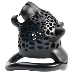 Cage de chasteté LEOPARD Noire 7 x 3.3 cm de CockLock 2