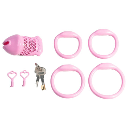 Cage de chasteté FIVHEART Rose 8  x 3.2 cm de CockLock