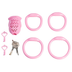 Cage de chasteté MISS HEART 6.5 x 3.1 cm Rose de CockLock 2