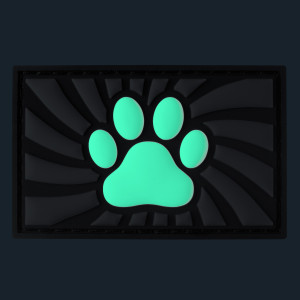 Tag PAW Gris avec Patte de chien Puppy