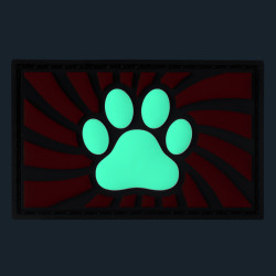 Tag PAW Rouge avec Patte de chien 2
