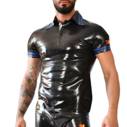 Polo en latex XRUB Noir-Bleu
