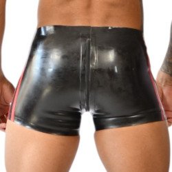 Short en latex avec zip XRUB Noir-Rouge 2