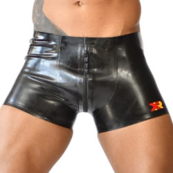 Short en latex avec zip XRUB Noir-Rouge