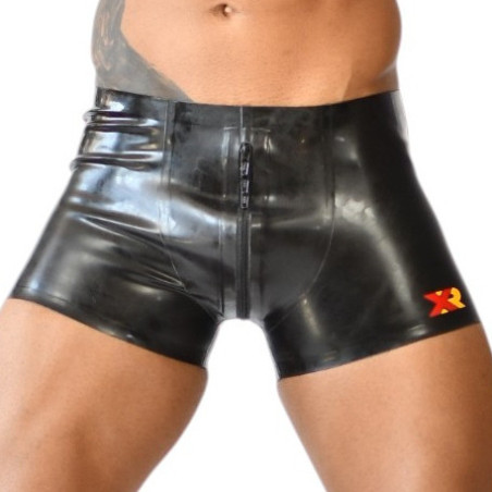 Short en latex avec zip XRUB Noir-Rouge