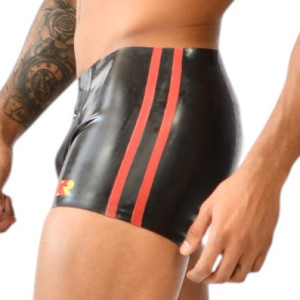 Short en latex avec zip XRUB Noir-Rouge