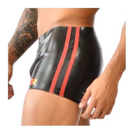 Short en latex avec zip XRUB Noir-Rouge