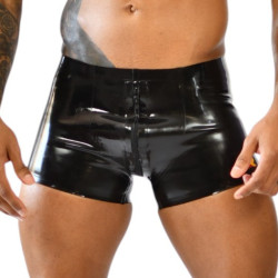 Short en latex avec zip XRUB Noir-Jaune