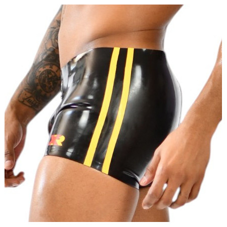 Short en latex avec zip XRUB Noir-Jaune
