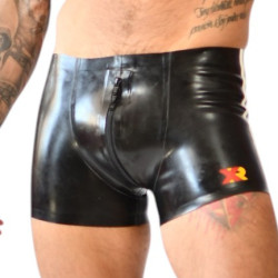 Short en latex avec zip complet XRUB Noir-Blanc