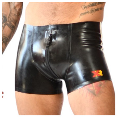 Short en latex avec zip complet XRUB Noir-Blanc