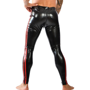Pantalon en latex avec Zip intégral XRUB Noir-Rouge
