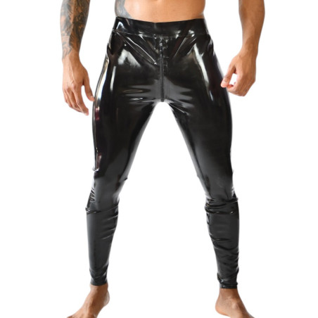 Pantalon en latex avec Zip XRUB Noir-Bleu