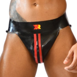 Jockstrap en latex avec Zip XRUB Noir-Rouge