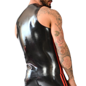 Débardeur avec un zip XRUB Latex Noir-Rouge