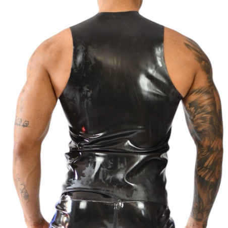 Débardeur en latex XRUB et Zip Noir et Bleu