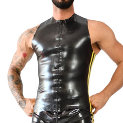 Débardeur en latex avec zip XRUB Noir et Jaune