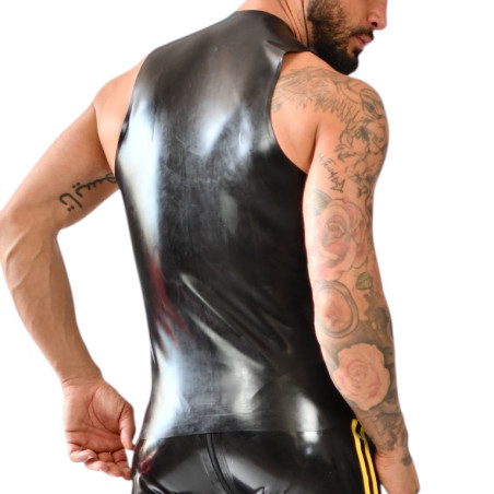Débardeur en latex avec zip XRUB Noir et Jaune