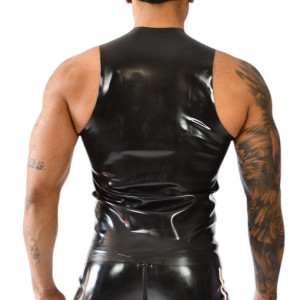 Débardeur en latex avec zip XRUB Noir et Blanc