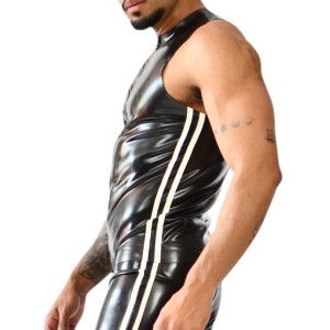 Débardeur en latex avec zip XRUB Noir et Blanc