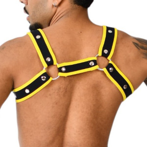 Harnais en néoprène XRUB Noir-Jaune avec Scratch