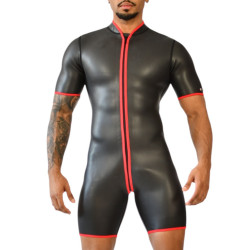 Combi-short de XRUB Néoprène avec Zip Noir-Rouge