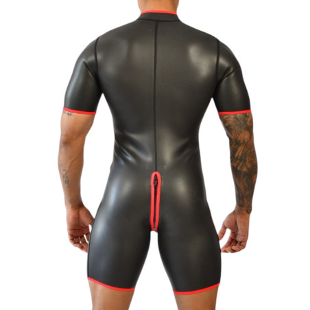 Combi-short de XRUB Néoprène avec Zip Noir-Rouge