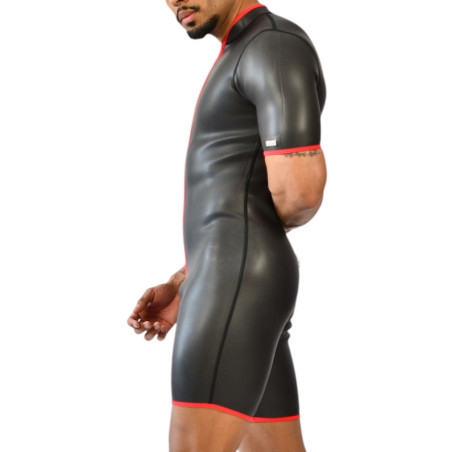 Combi-short de XRUB Néoprène avec Zip Noir-Rouge