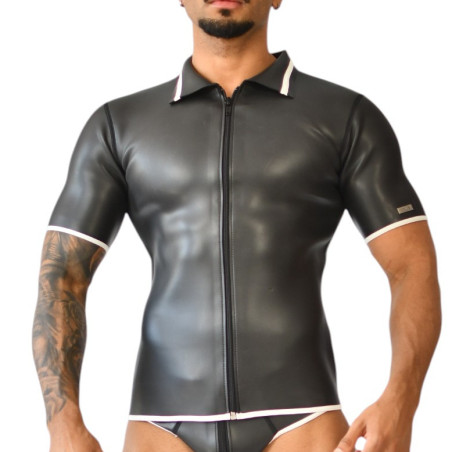 Polo avec zip XRUB Néoprène Noir et blanc