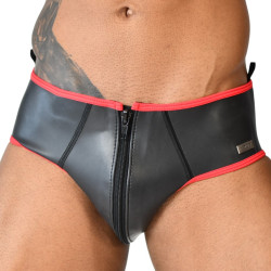Slip en néoprène XRUB Noir-rouge avec Zip intégral