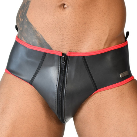 Slip en néoprène XRUB Noir-rouge avec Zip intégral