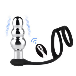Plug vibrant en métal + Cockring TORNUIK de AnalTech
