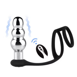Plug vibrant en métal + Cockring TORNUIK de AnalTech