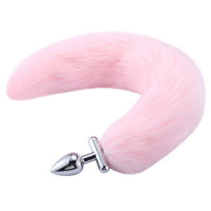 Plug queue de renard convertible bijou FOXY ROXY 5.5 x 2.7cm | Queue 39cm |Rose