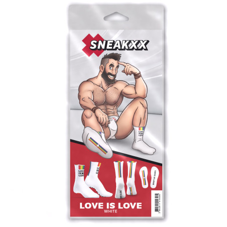 Chaussettes LOVE IS LOVE Blanches de SneakXX